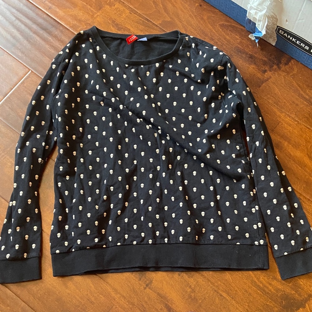 H&M Black Long Sleeve with Skull Design